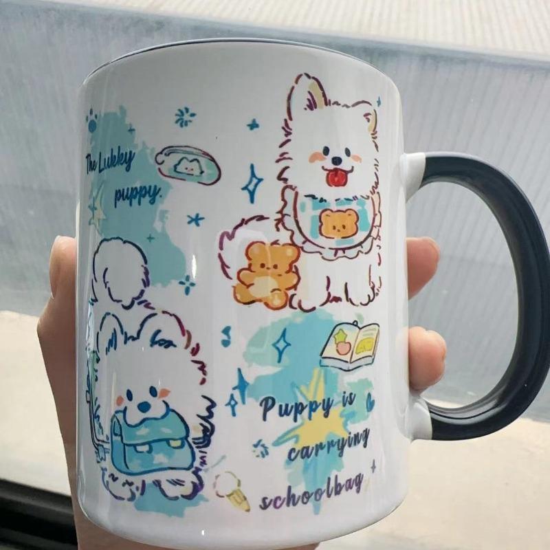 

Керамические кружки с изображением собак и кошек из мультфильмов, завтрак с водой и молоком, чашка кофе, лучший друг, пара, девушка, подарок на день рождения, посуда для питья 330ml