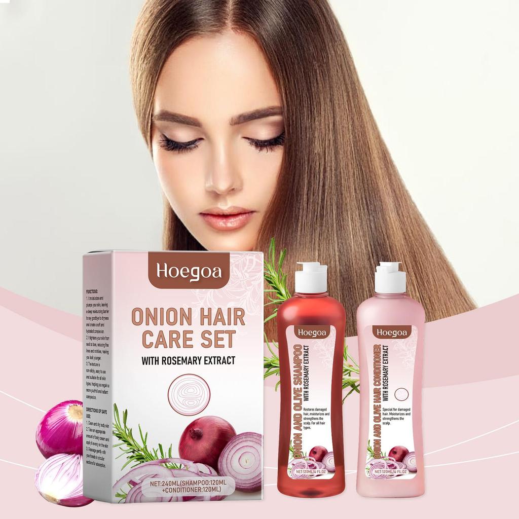 Hoegoa Onion Rosemary Shampoo Set Nourish & Repair Dry & Frizzy Smooth & Shine Conditioning Set