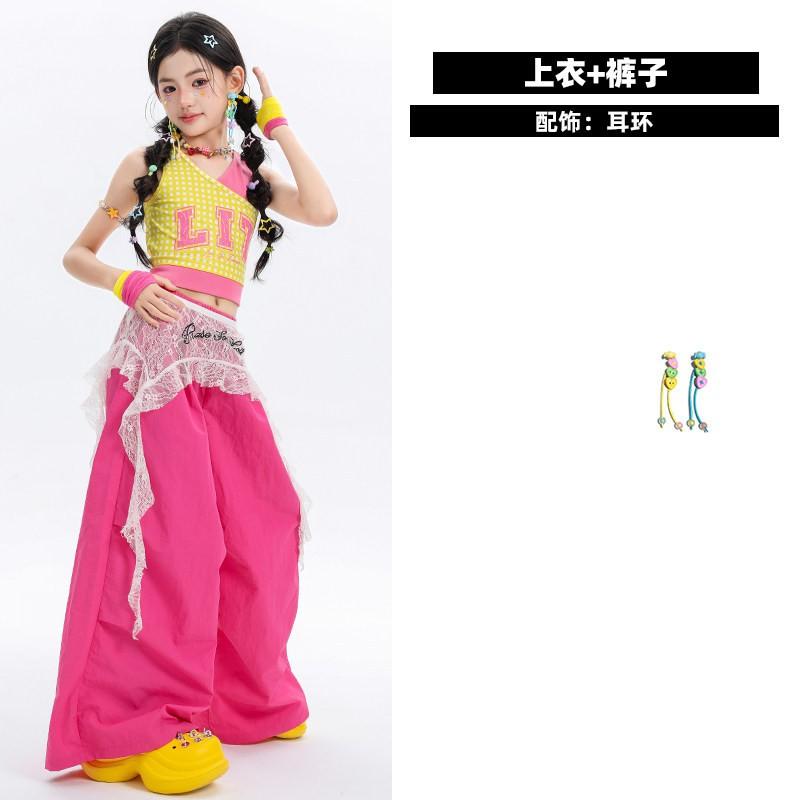 Girls Jazz Dance Costume Kids Performance Outfit Trendy Streetwear Style