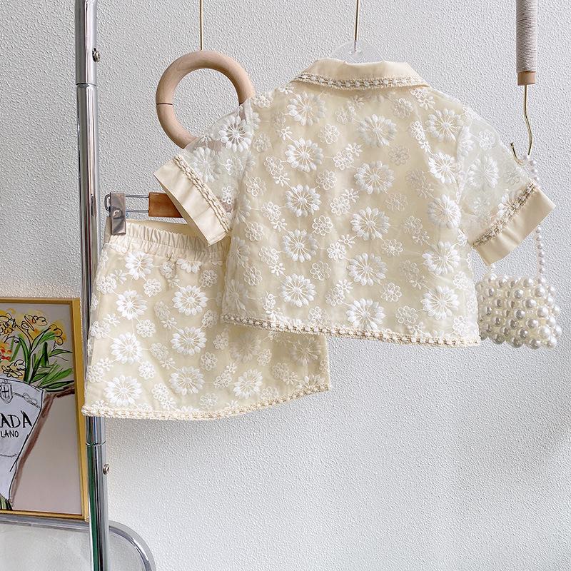 Летний вышитый комплект из двух предметов для девочки - Ароматный стиль 130