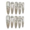 10PCS Cat Eyes False Nails with Rhinestone Sweet & Charming Reusable False Nails for Hot Girl Dress Matching