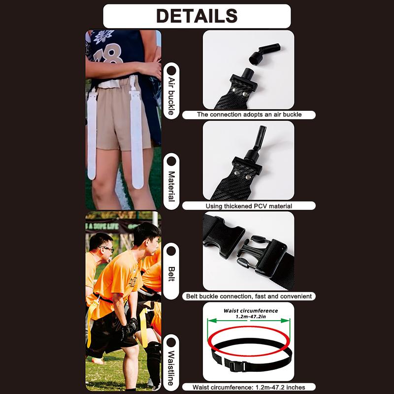 Sports Flag Football Webbing Waist Flag Bright Color Adjustable Competition Training Pvc American Soccer Waist Flag For Sports