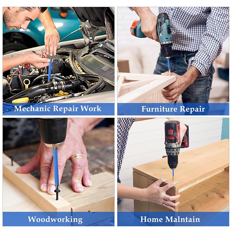 6Pcs Hexagonal Handle Anti Skid Electric Screwdriver Woodworking Cross Screwdriver Tool Set PH1 PH2 PH3 PZ1 PZ2 PZ3