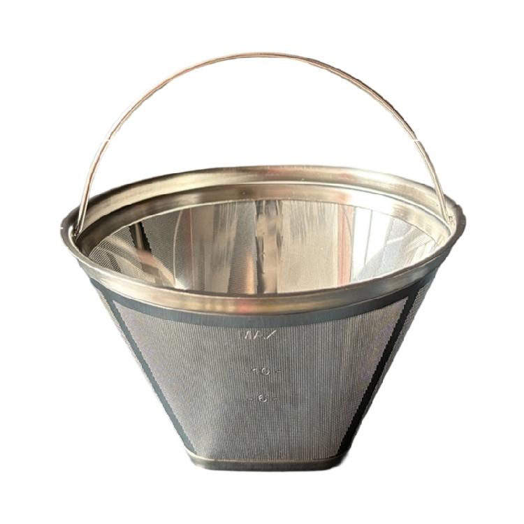 Durable 304 Stainless Steel Cone Coffee Filter Fine Mesh Screen Practical Coffee Machine Replacement Accessories