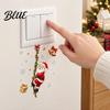 Holiday Party Wall Decor Christmas Santa Claus Light Switch Sticker with Climbing Vine Design Funny PVC Decal for Seasonal Art Home Decoration,