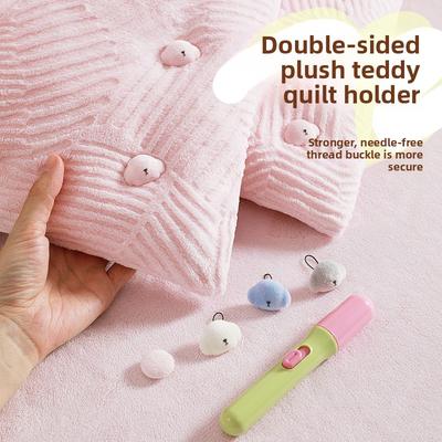 Teddy Needle-free Quilt Holder, Traceless Home Safety Invisible Quilt Cover, Anti-slip Bed Sheet Holder