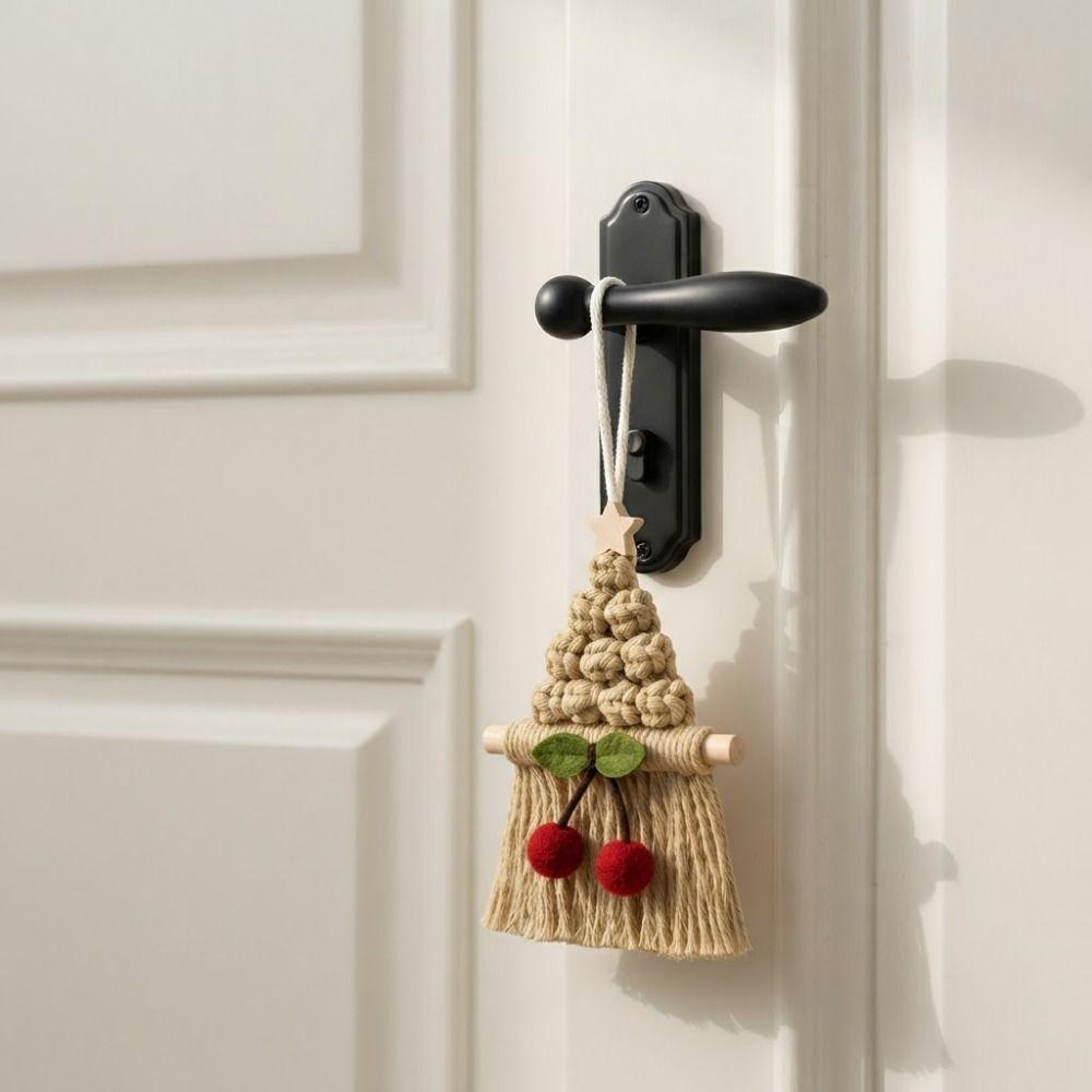 Cotton Xmas Tree Hanging Pendant Hand Woven Christmas Door Hanging Home Christmas Decor