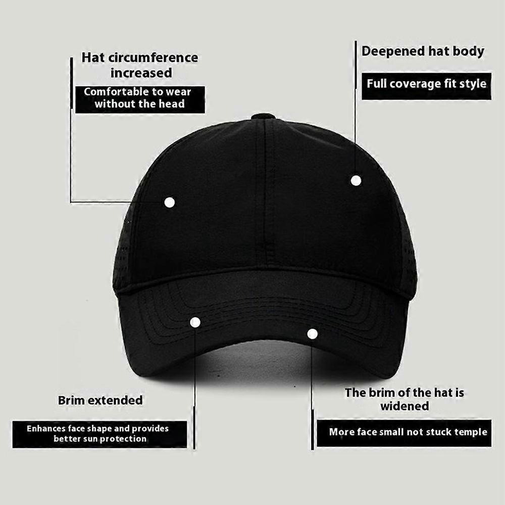 Unisex Summer Quick Dry Baseball Cap Stylish Casual Adjustable Breathable Sun Protection Hat Dark Grey