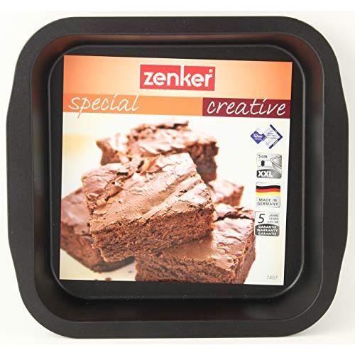 Zenker 7407 Moule à Brownie Special Creative 27x26x5 cm Noir, Acier Inoxydable, 27 x 26 x 5 cm Z7407