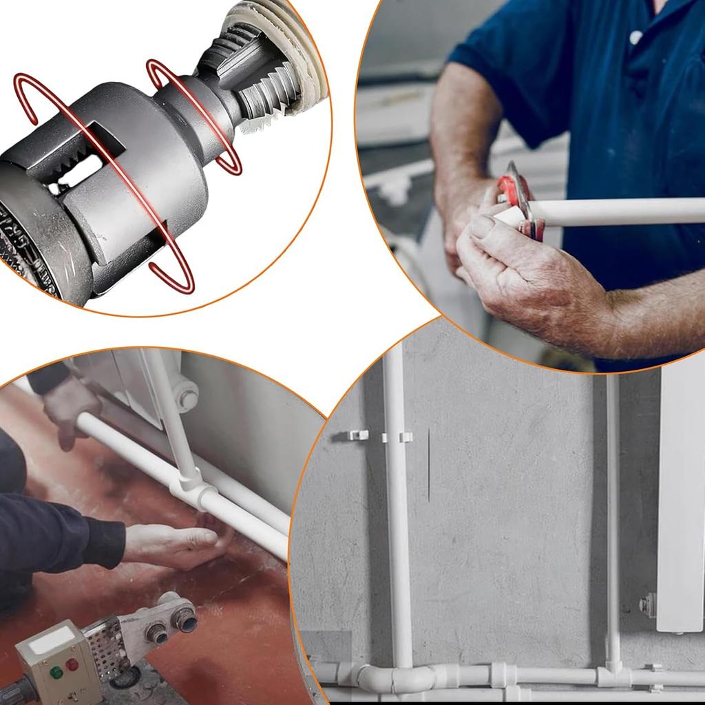 Integrated Internal & External Pipe Threading Tool (1/2'' & 3/4'' Dies)–Electric Drill Compatible Pipe Threader Plumbing Repair
