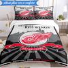 3PCS Vintage Detroit Wings Logo Bedding Set,Including 1pc Duvet Cover And 2pcs Pillowcases Perfect for Bedroom, Dormitory, Fan Christmas Gift