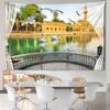 Imitace oken Krajina Tapiserie Nástěnný závěs Přímořská scenérie Kolej Bohémský obývací pokoj Domácí dekorace