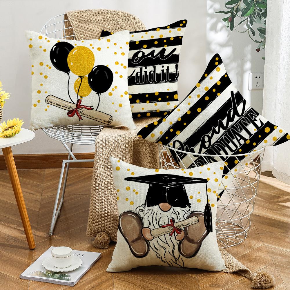 New Graduation Season Simple Printed Pillow Living Room Bedroom Home Sofa Bedside Pillow Cover Cushion Cover