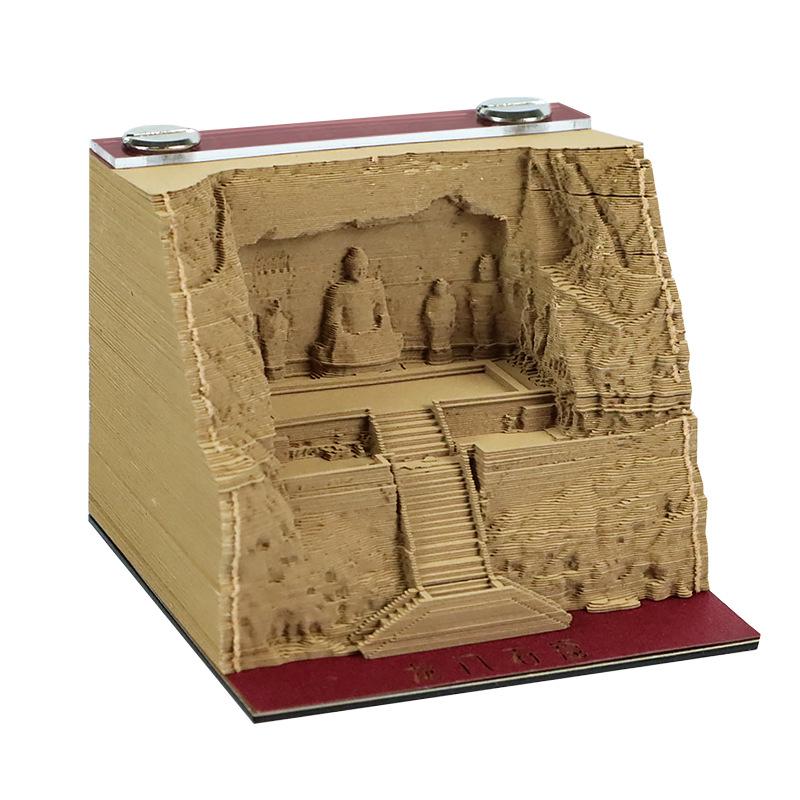 Luoyang 3D Paper Carving Souvenir – Creative Cultural Ornament & Sticky Notes Book