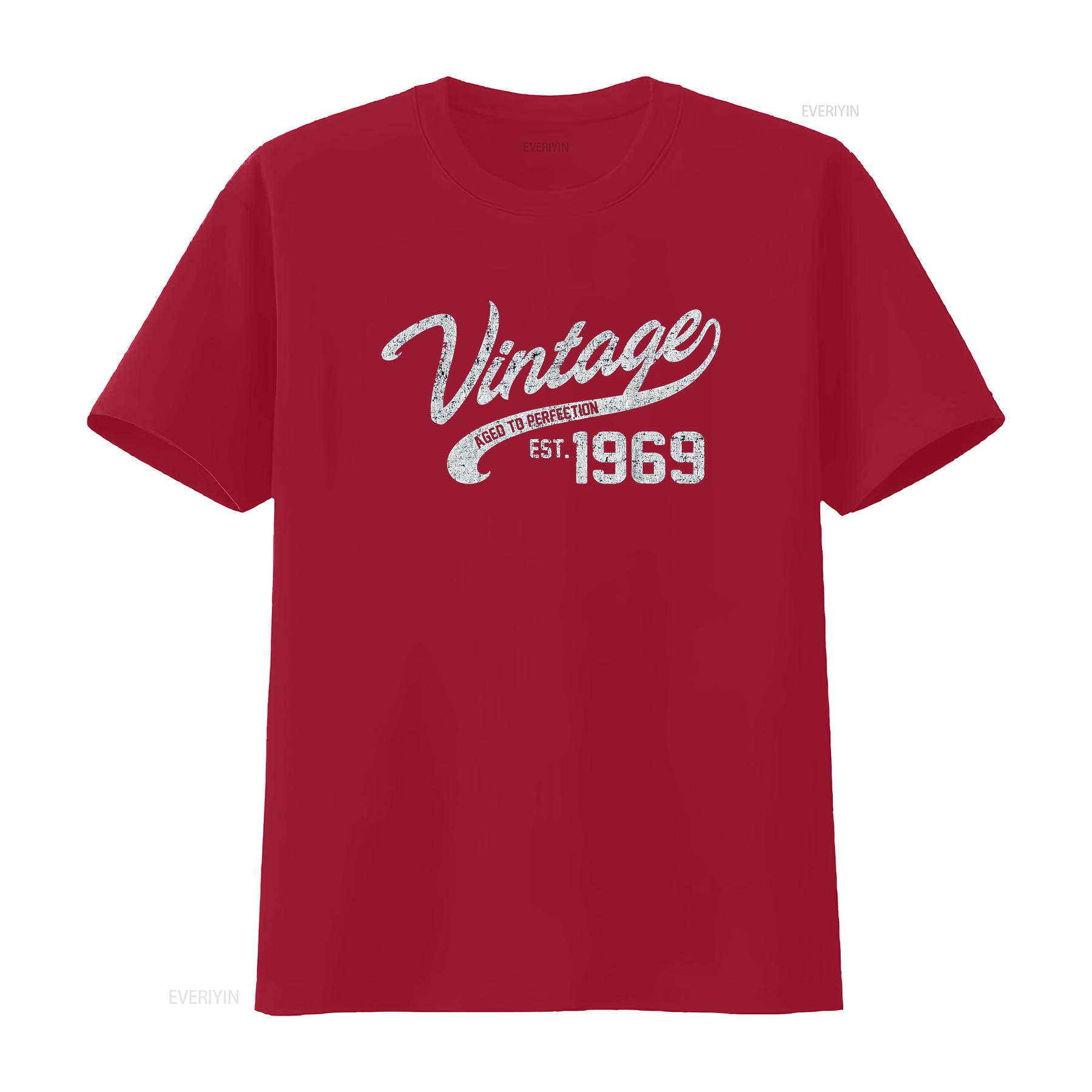 

Vintage Made In 1969 T Shirt 49th Birthday vintage Washed Top For Everyday Wear graphic fashion homme streetwear Slightly S