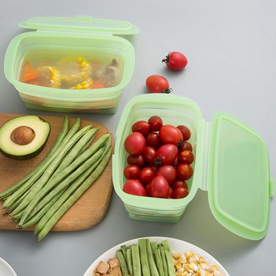 Convenient with Lid Fresh-keeping Foldable Space Saving Food Storage Case Restaurant Accessory Food Organizer