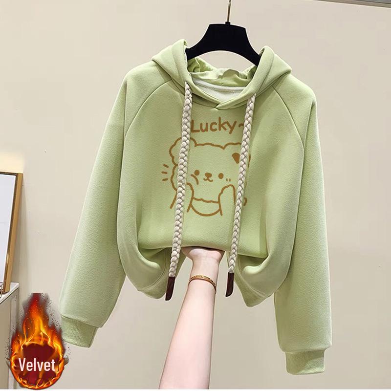 Women's Fleece-Lined Hooded Sweatshirt - New 2024 Petite Winter Dopamine Style