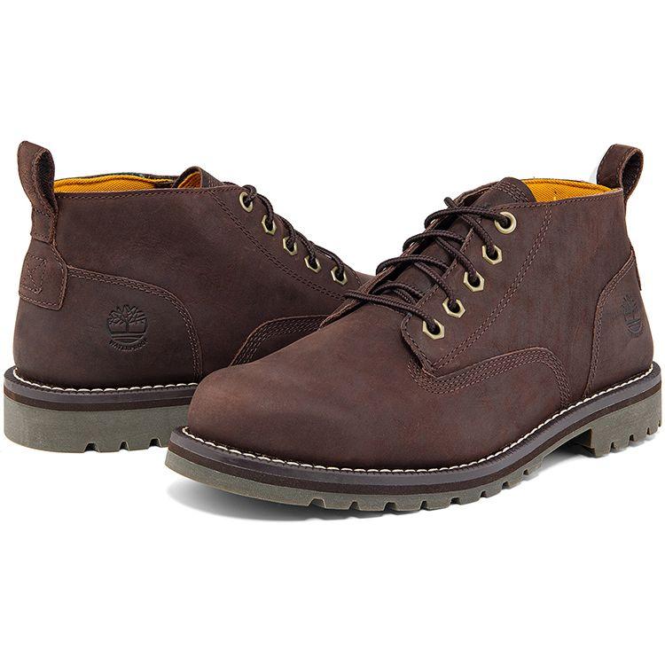 Timberland Botas casuales impermeables para exteriores Larchmont hasta el tobillo con absorción de impactos, duraderas y que aumentan la altura para hombre, color marrón oscuro A44MGW