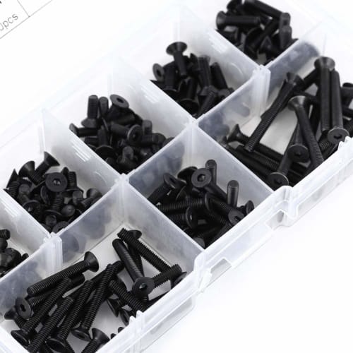 M3 Hex Countersunk Head Screws, 200-Piece M3 Countersunk Hex Socket Head Screws Bolts Machine Fastener Assortment Set (30 Pieces In 4mm, 6mm, 8mm, 10m