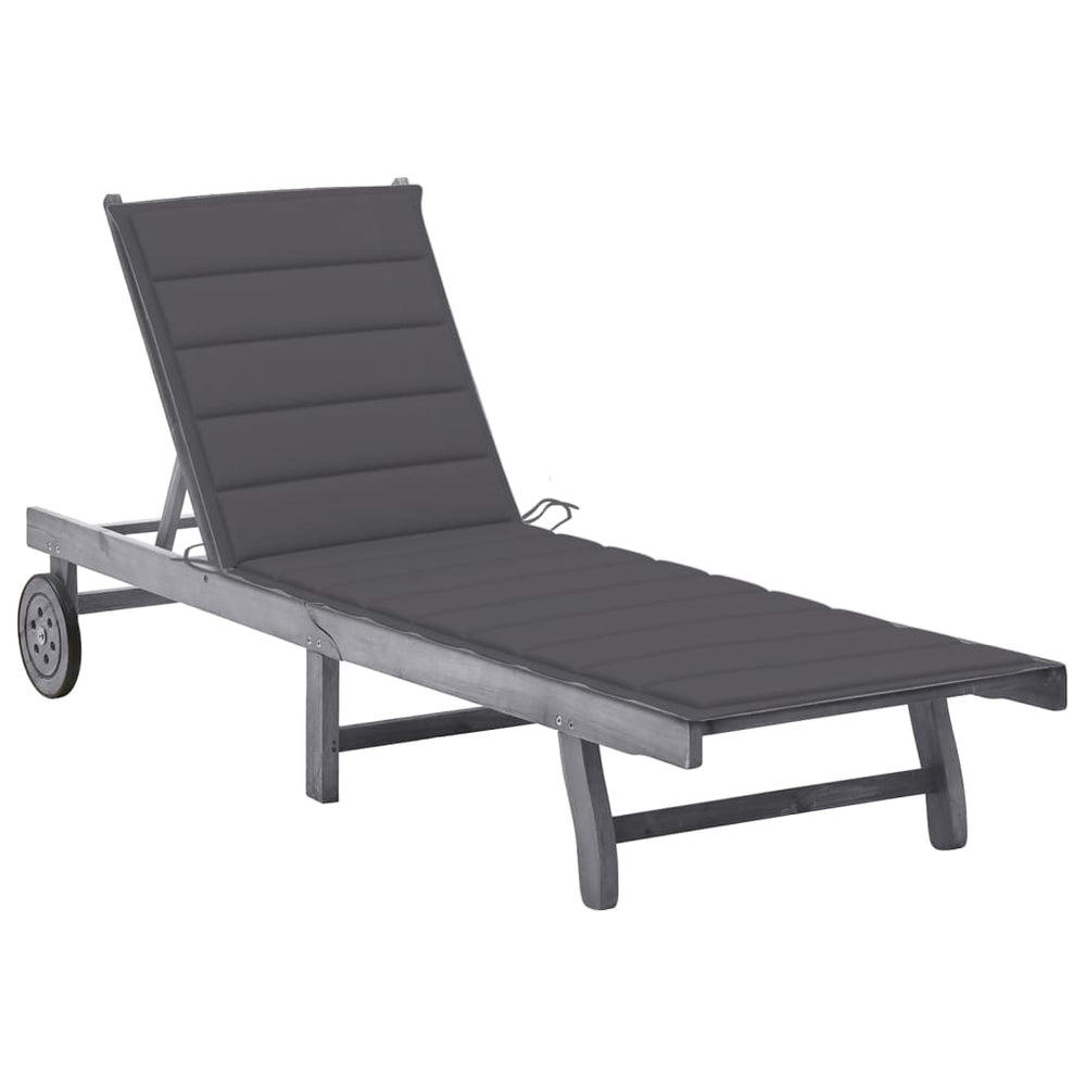 Garden Lounge Chair with Cushion Solid Acacia Wood