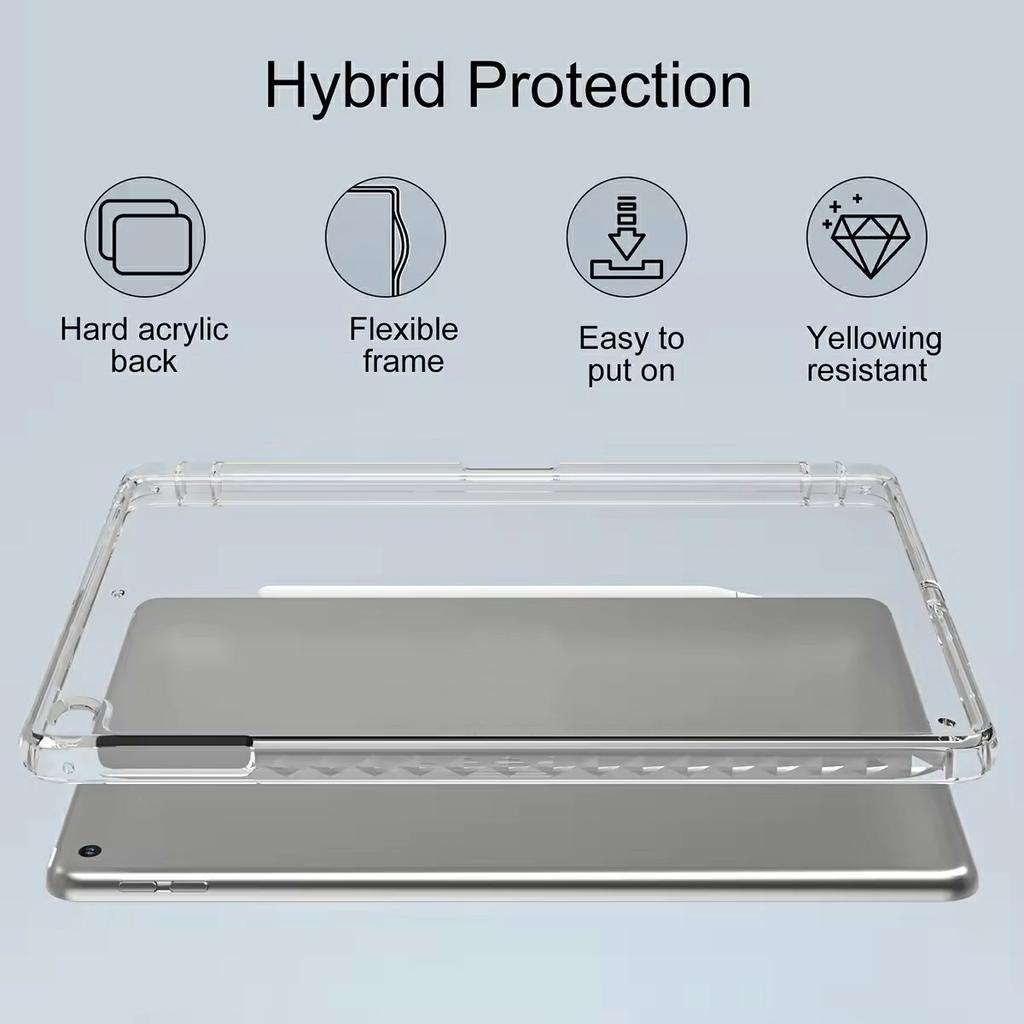 Pouzdro na tablet pro iPad 9,7 palce (2018)/(2017)/Air 2/Air (2013),Ochrana rohů Průhledný akrylový+TPU kryt