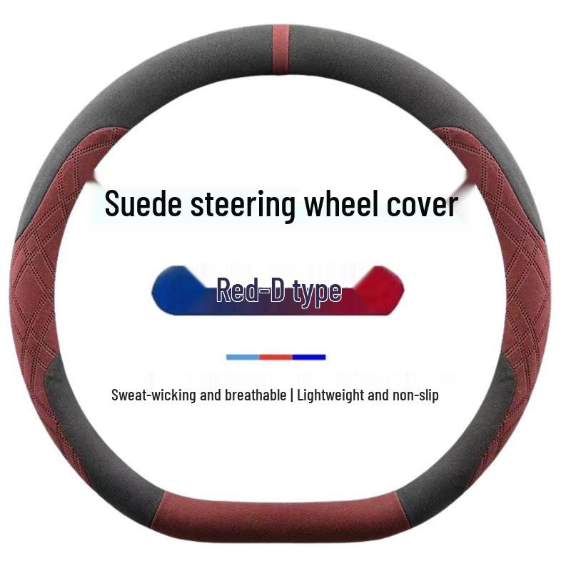 BYD Steering Wheel Cover for Han EV, Qin, Song PLUS, Tang DMI, Yuan Pro, Dolphin - Suede Cover