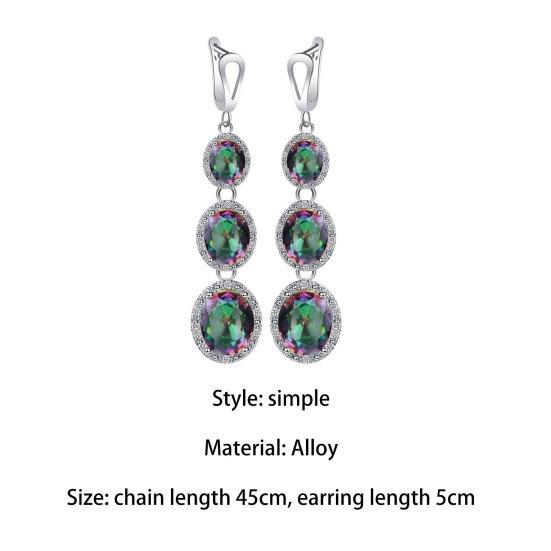 3 ks náhrdelník Fashion Elegantní vícebarevný přívěsek s přívěskem Topaz pro ženy