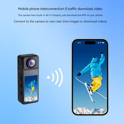 2K Mini Body Camera with Magnetic Lanyard Wearable Pocket Cam for Work Cycling Travel Pet Walking
