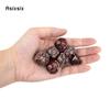 7 Pcs Silver Red Gear Wheel Metal Dice Solid Metal Polyhedral Dice Set Suitable for Role-Playing RPG  Board Game Card Game