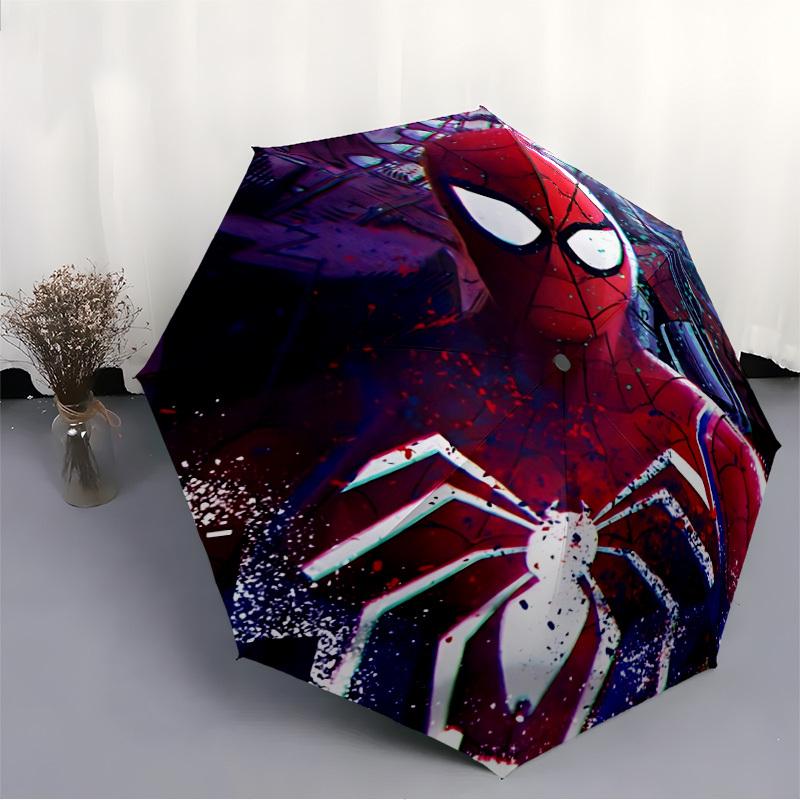 1pc Spider-Man Automatic Folding Umbrella, 8 Ribs for All-Season Use, Portable for Travel & Outdoor Activities 009