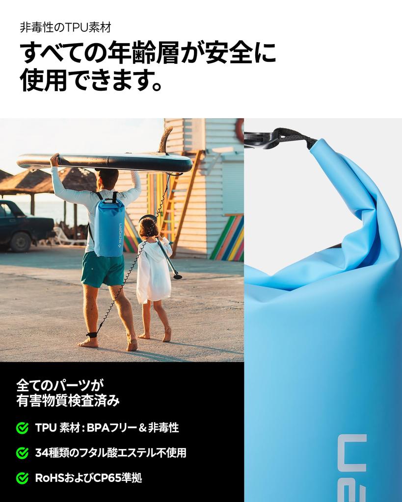 Spigen Waterproof Dry 30L Large Waterproof Backpack with Aqua Suitable for and AMP07229 Bag, Capacity, Shield, Beach, Pool, Fishing, Camping,