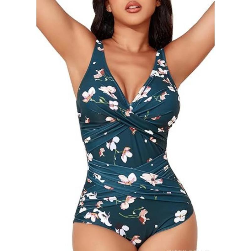 Vintage One Piece Swimsuit Sexy Printed Swimming Suit for Women Summer Monokini Swimwear Bathing Suits Boho Ladies Swimsuits