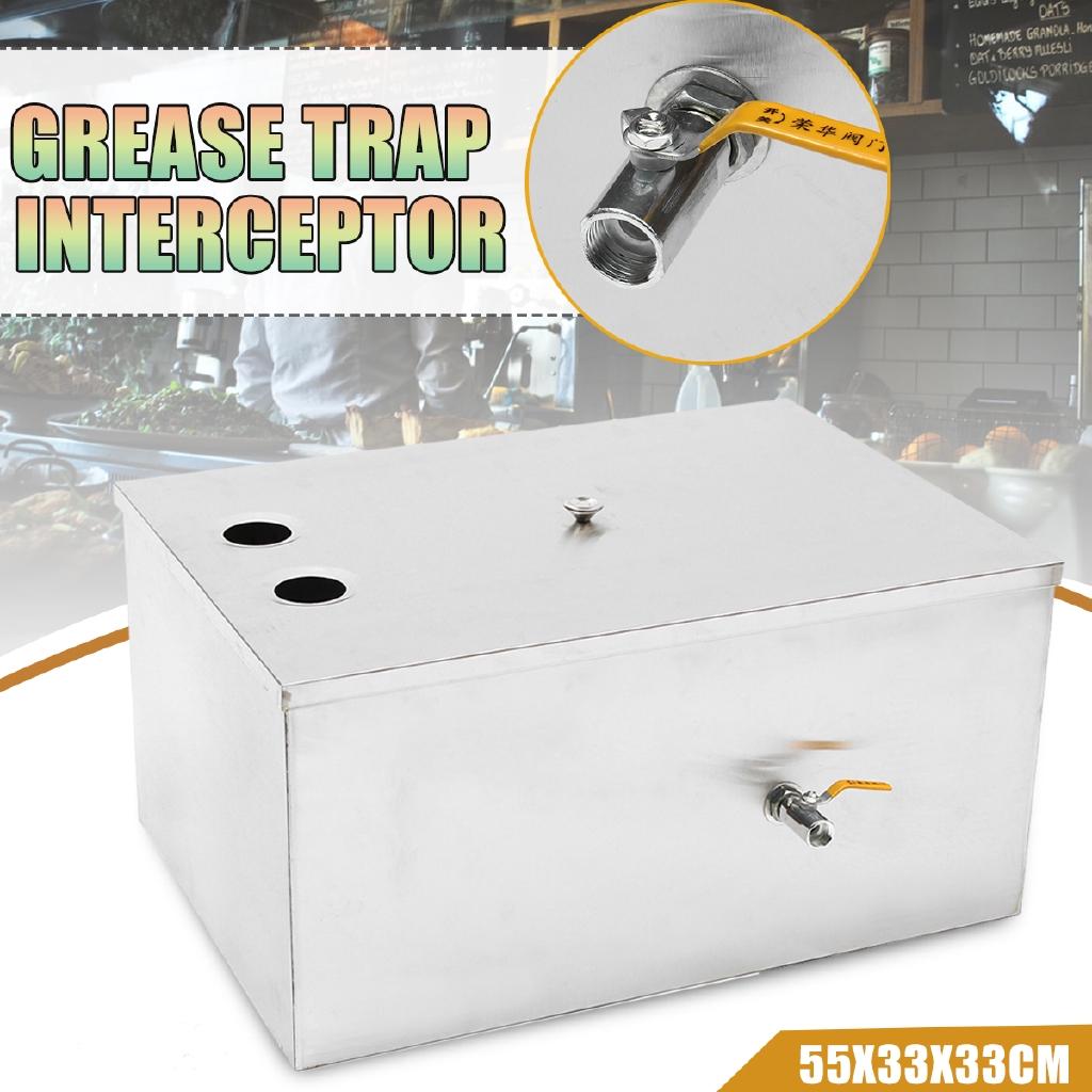 

Жироуловитель 60 л из нержавеющей стали, кухонный масловодоотделитель для ресторана, фабрики, очистки сточных вод, 55x33x33 см