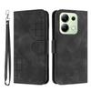For Xiaomi Redmi Note 13 4G Leather Wallet Case Butterfly Flower Imprinted Phone Cover with Strap