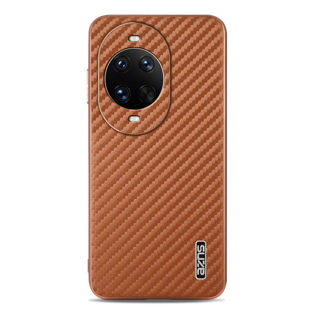 AZNS For Huawei nova 14 Ultra 5G Case Electroplating Carbon Fiber Texture PU+TPU Phone Cover