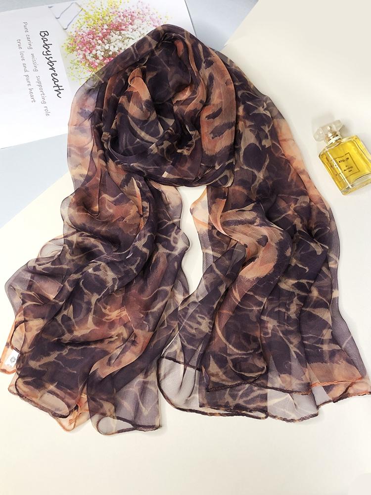 BYSIFA|Spring Pink Red Silk Scarf Shawl Female Elegant Floral Style Long Silk Scarves Foulard Summer New Beach Shawl Scarf Hijab