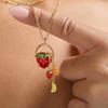 Elegant Collarbone Length Fruit Inspired Tassels Necklace Minimalist Style Personalized Gift for Her Special Occasion Copper Material