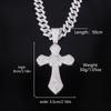 Temu Hot Sale Alloy Jewelry Full Diamond Cross Pendant, Rap Men Hip Hop Cuban Chain Street Fashion Necklace