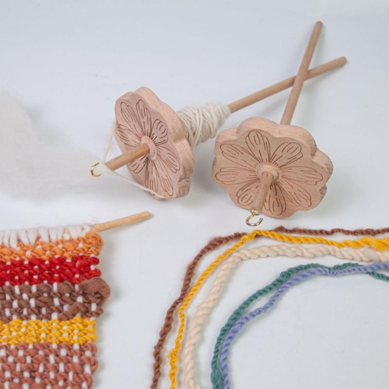 2ks Wood Drop Spindle Hand Spinner Tool pro nadšence, kteří tvoří vřeteno na tkaní dřeva Nástroj na tkaní nití
