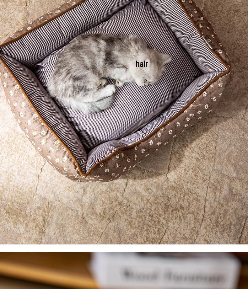 Blumiges Frisches Sommer-Hundebett für Kleine bis Mittelgroße Hunde, Abnehmbar und Waschbar, Alle Jahreszeiten