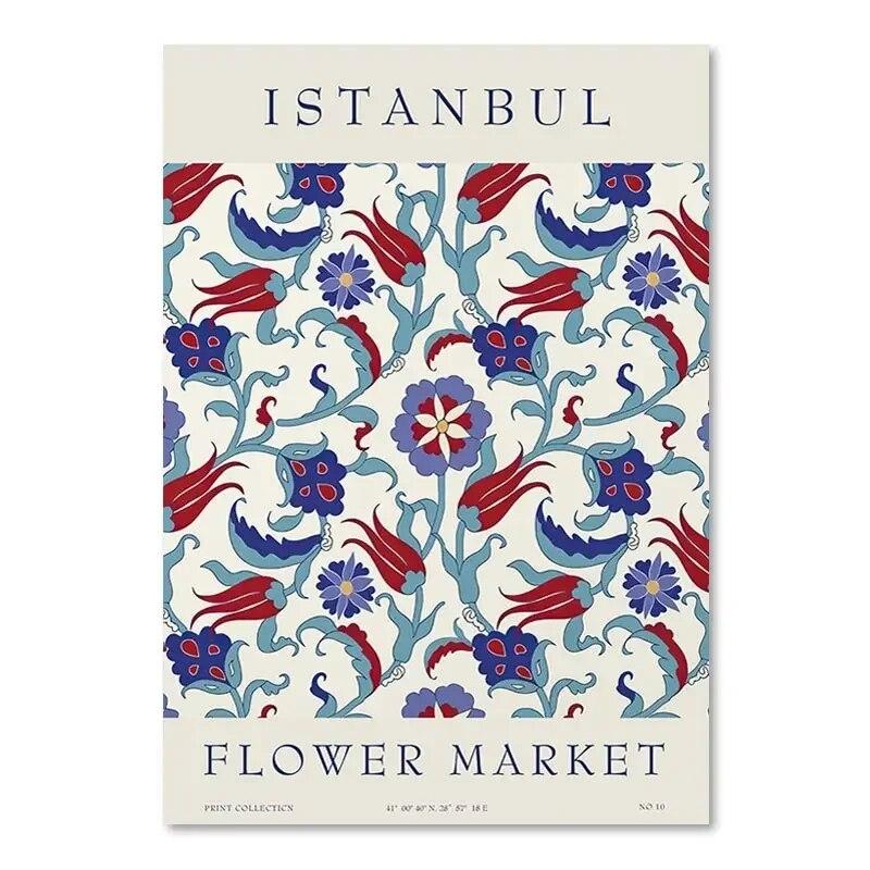 

Boho Matisse Цветочный рынок Синий Желтый Оранжевый Exhibitio Плакат Печать Холст Картина Настенные Художественные Фотографии для Декора Гостиной 21cm×30cm NoFrame