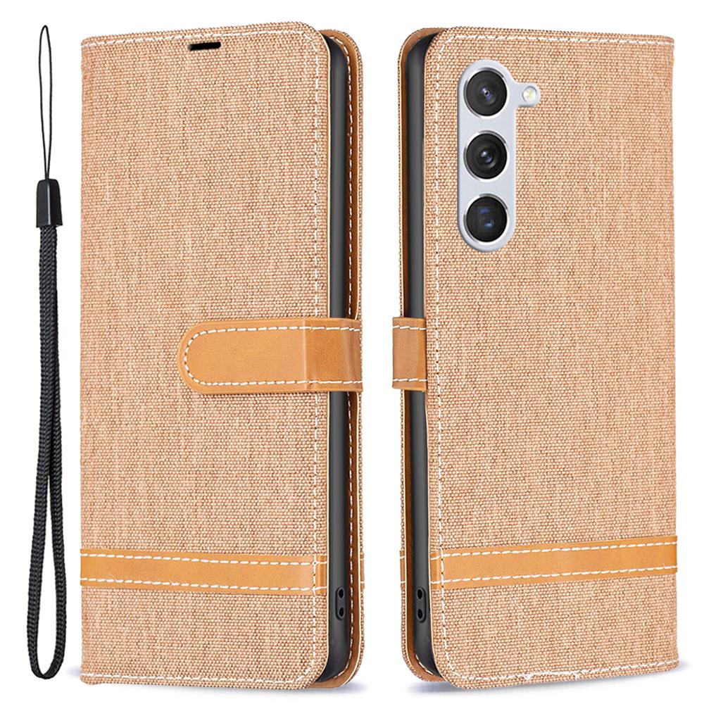 

Чохол для Samsung Galaxy S25/S24 Джинсова тканина в поєднанні зі штучною шкірою Підставка Чохол для телефону Brown