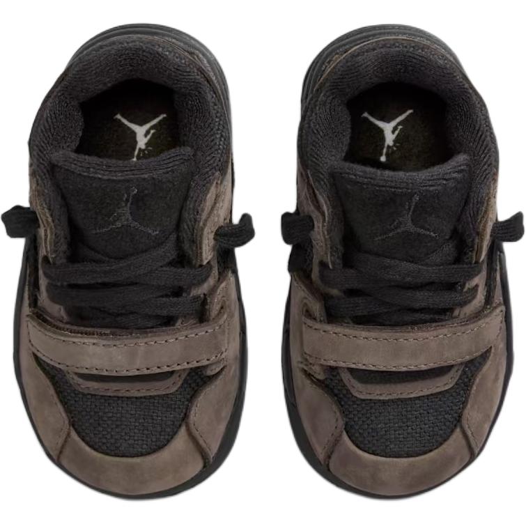 Travis Scott x Jordan Jumpman Jack Rutschfest Abriebfest Niedrig geschnittene Kleinkindschuhe Schwarz Braun FJ2852-204