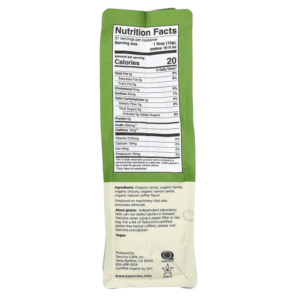 Teecino Chicory Herbal Coffee French Roast Dark Roast Caffeine-Free 312g (11oz)