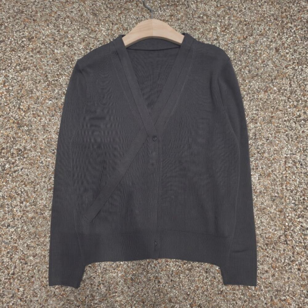 Shop Women Knit Cardigan Dbl Hem Y Btn Long Sleeve Plain Brown 21ds Wcd260097