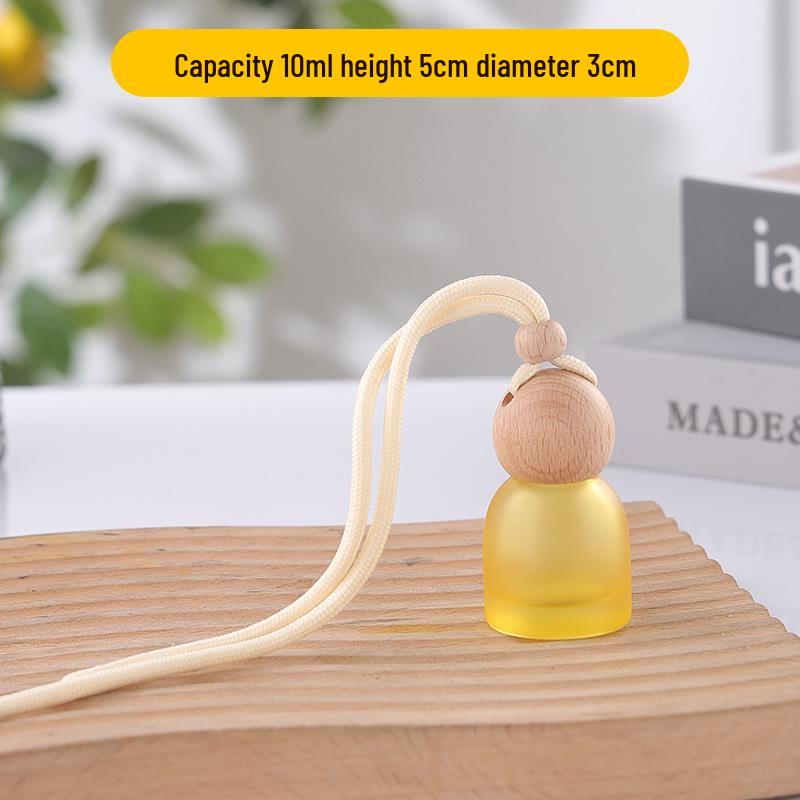 Frosted Glass Car Diffuser Bottle with Lanyard for Essential Oils - Refillable and Ideal for Home or Wardrobe Decor.