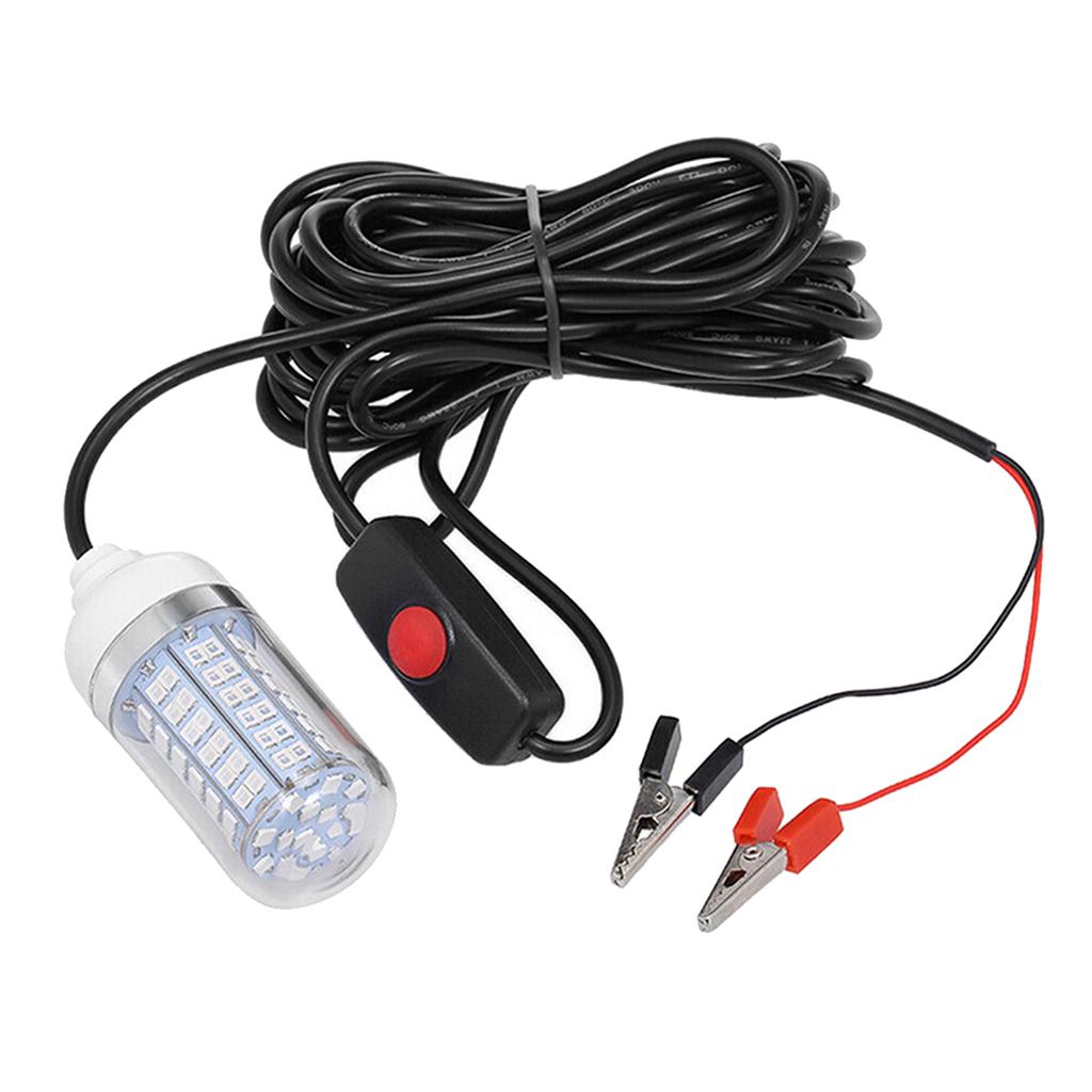 2x 12V 108 LEDs Submersible Fishing Light Underwater Fish Lamp with 5m Cord And Boat