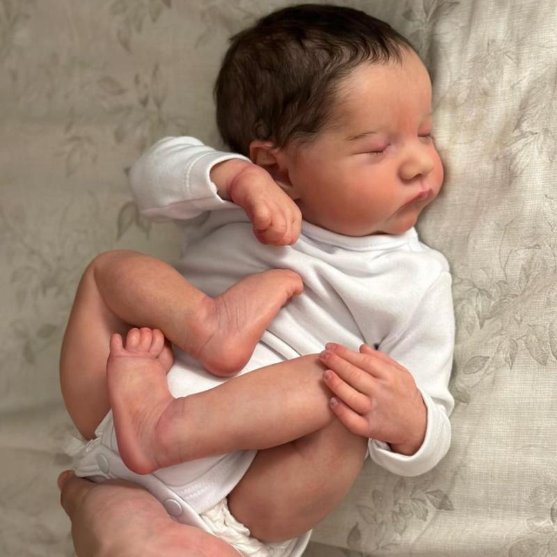 

BZDOLL 45см18дюймов Мягкий винил Реборн Спящий малыш Леви Кукла с 3D-раскрашенной кожей и видимыми венами Игрушка Реалистичная Новорожденная Девочка Ребенок Бебе 3D-paint skin doll