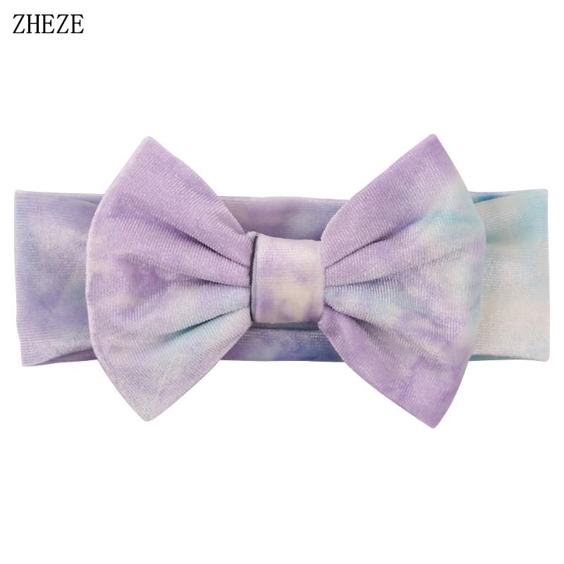 Baby Soft 5" Hair Bow Headband Kids Girls Velvet Headwrap Turband Toddler Photo Pro DIY Hair Accessories