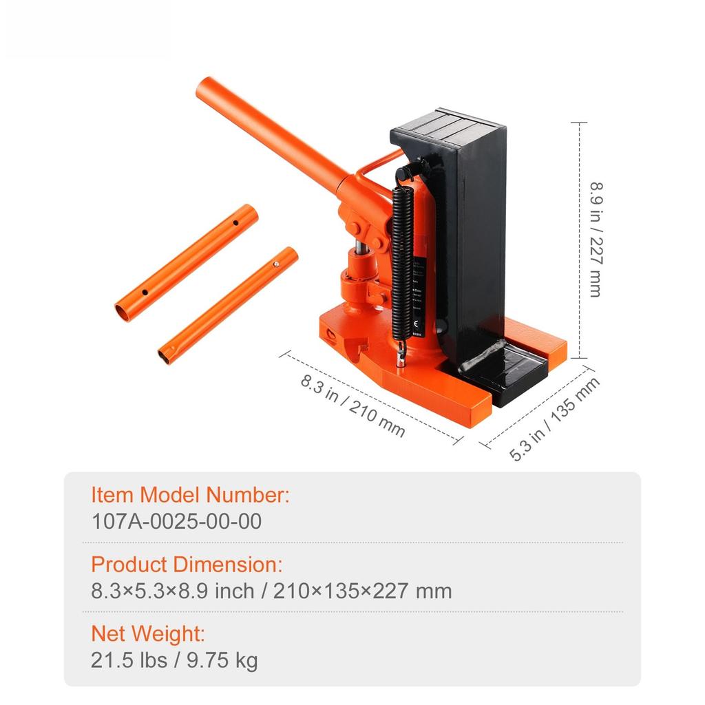 SucceBuy Hydraulic Toe Jack 2.5-10T On Toe Toe Jack Lift 5-20T On Top Lift Capacity Machine Jack Air Hydraulic Jack for Industry